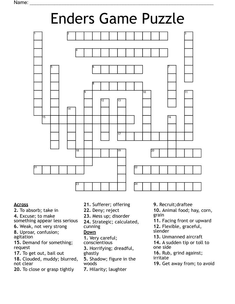 Enders Game Puzzle Crossword