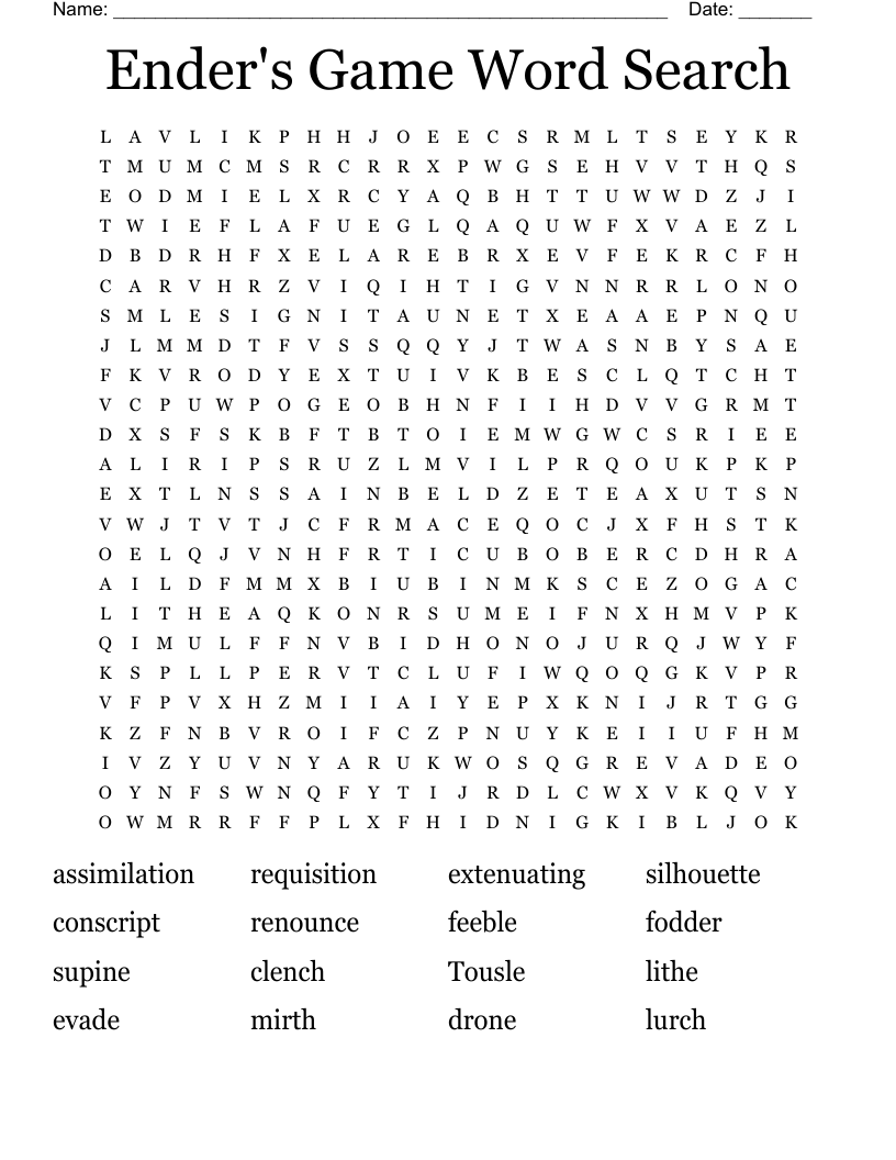 Ender's Game Word Search