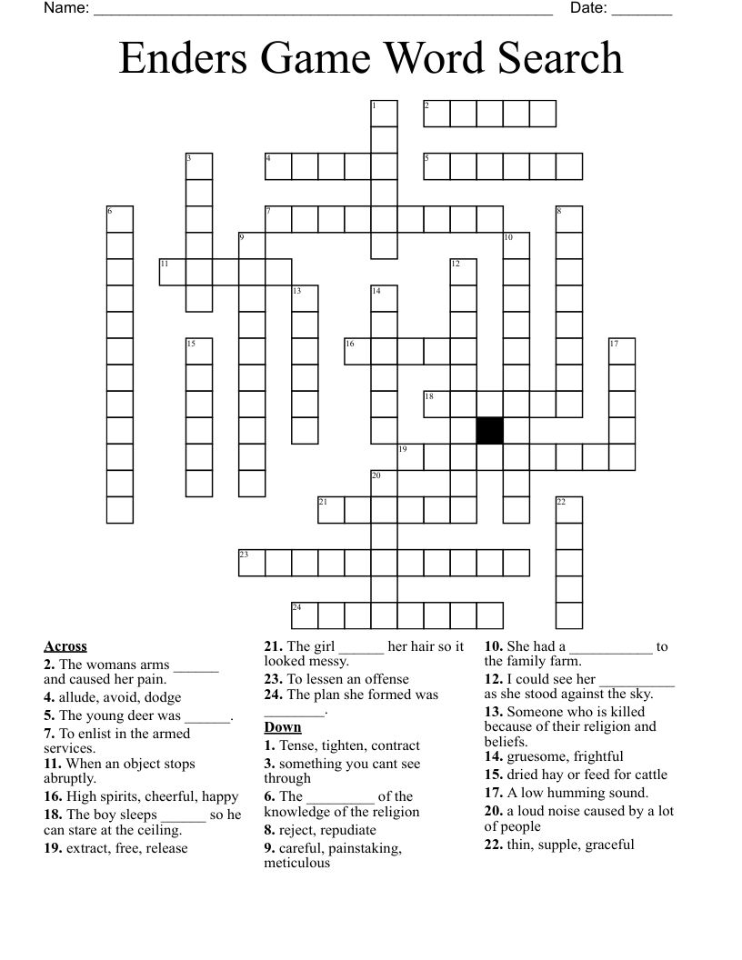 Enders Game Word Search Crossword