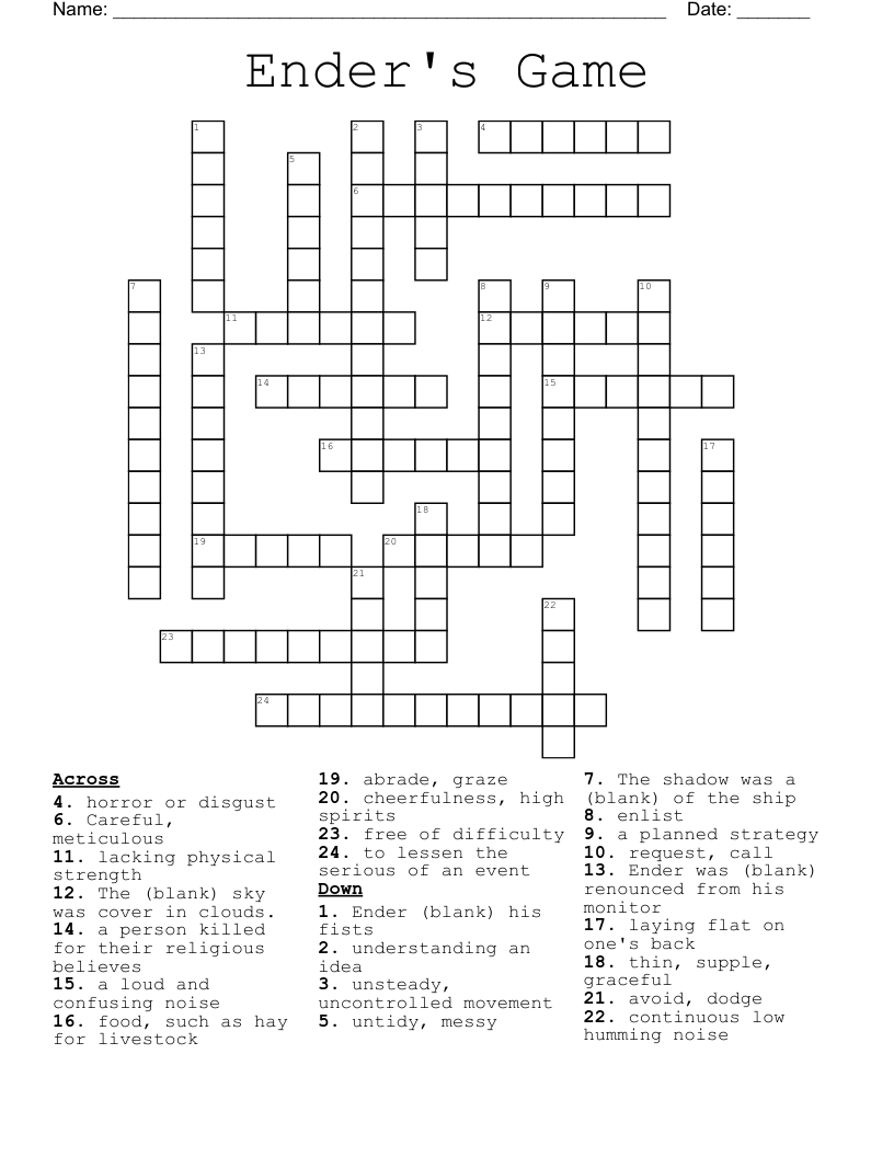 Ender's Game  Crossword
