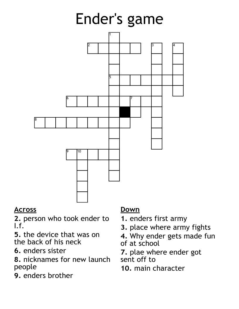Ender's game Crossword