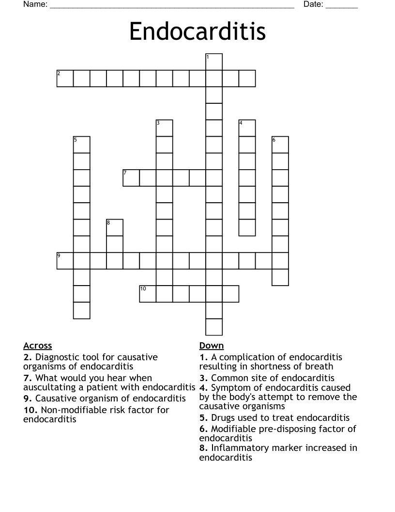 Endocarditis Crossword