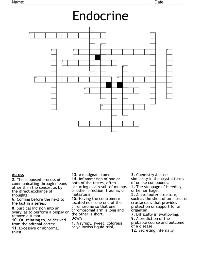 Endocrine Crossword
