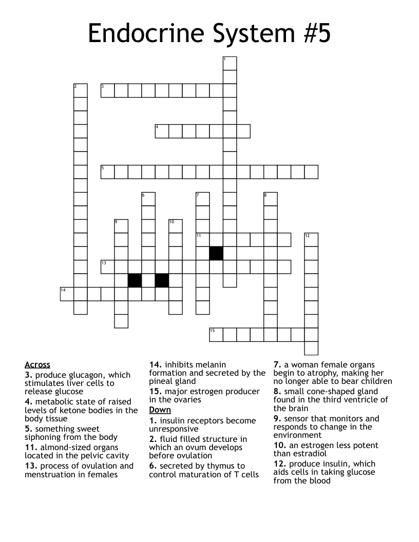 Endocrine System #5 Crossword