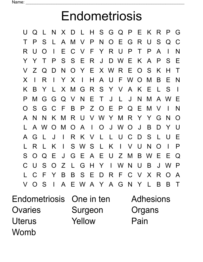 Endometriosis  Word Search