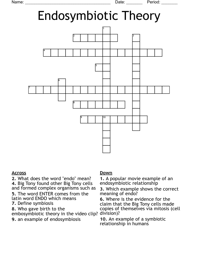 Endosymbiotic Theory Crossword