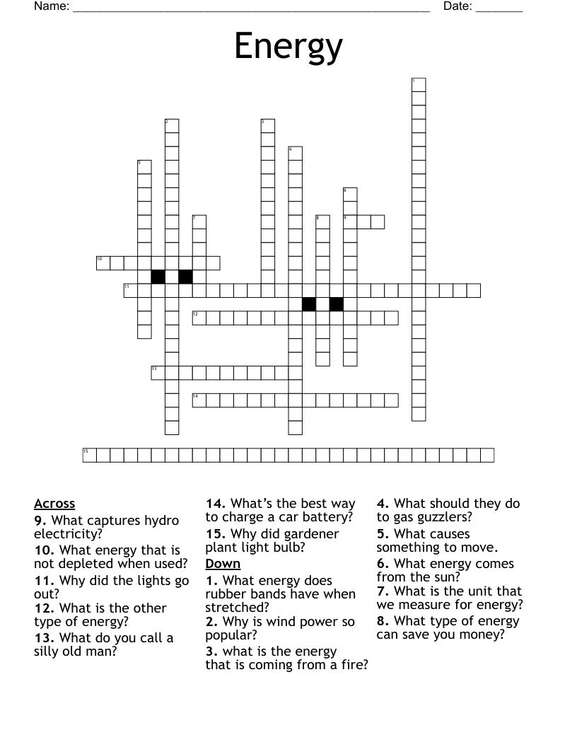Energy Crossword