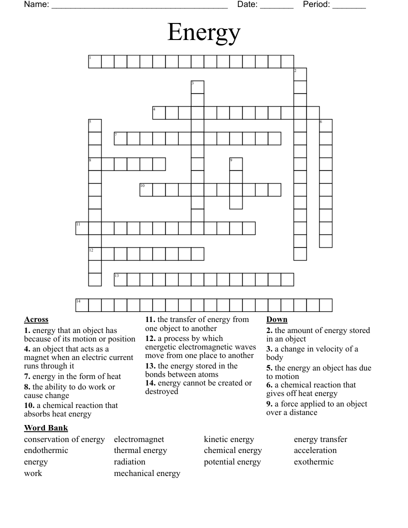Energy Crossword