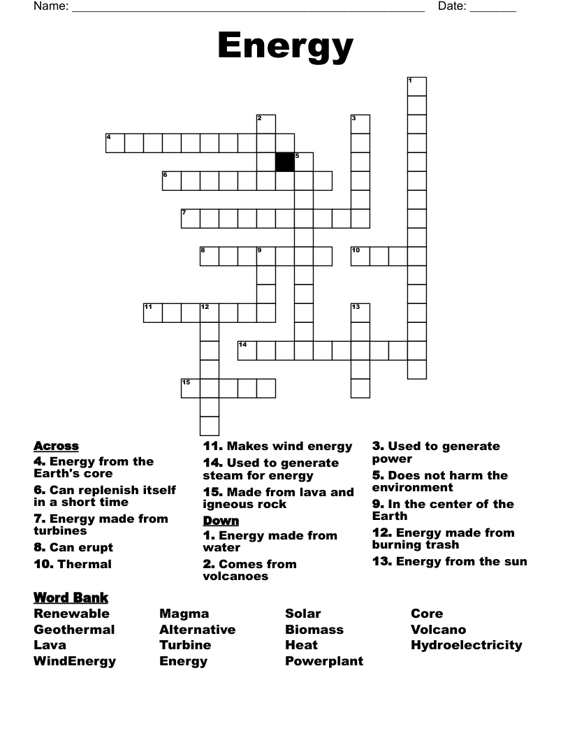 Energy Crossword