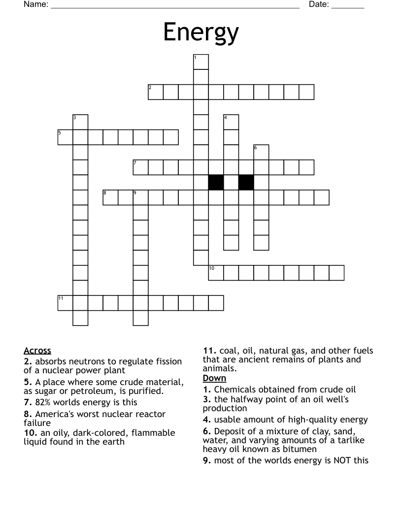 Energy Crossword