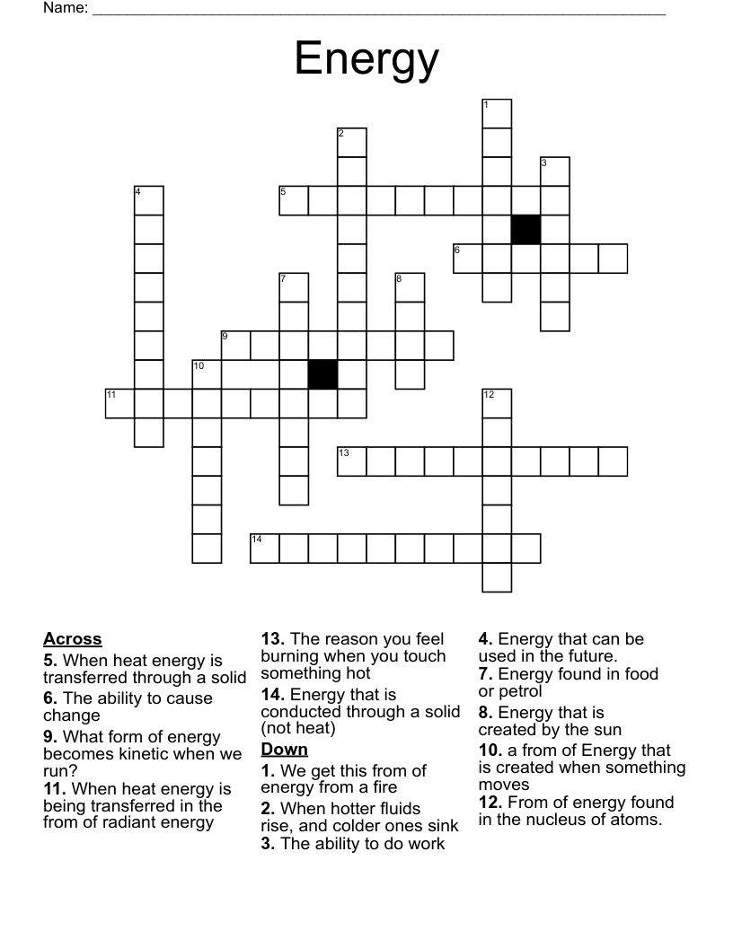 Energy Crossword