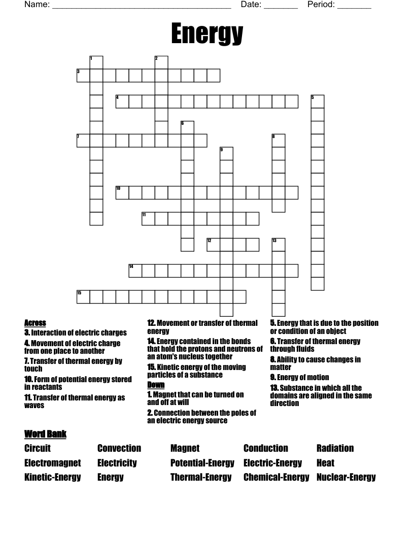 Energy Crossword