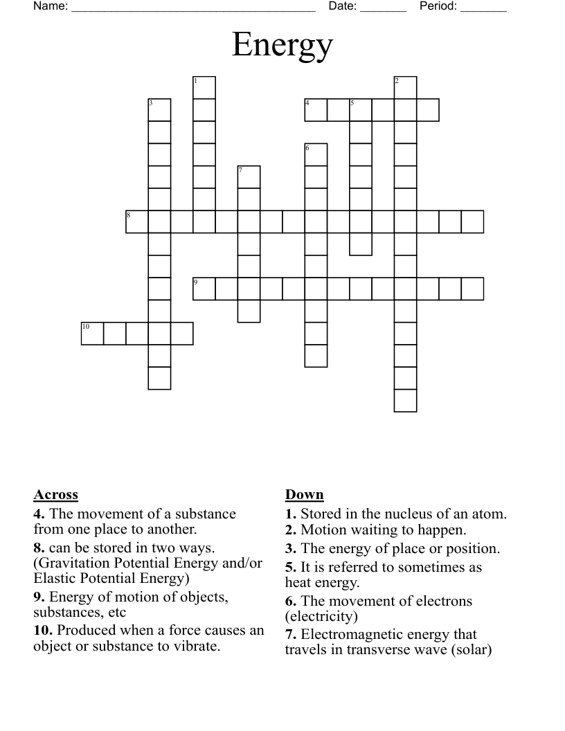 Energy Crossword