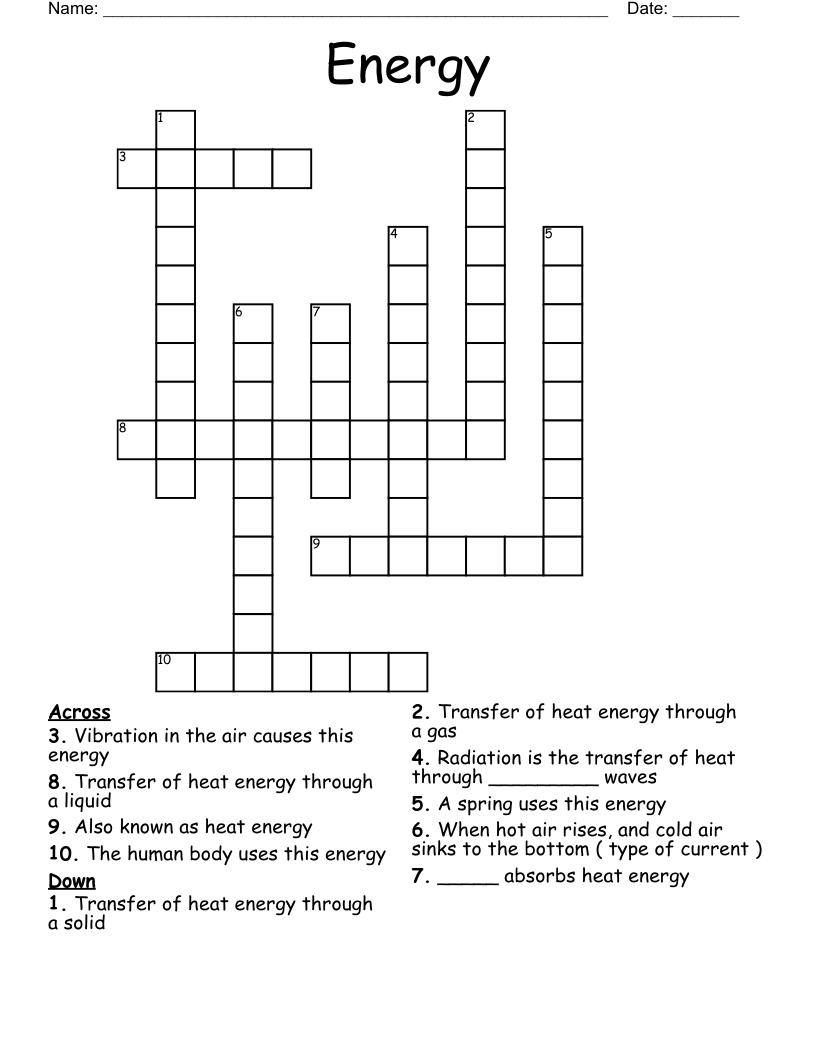 Energy Crossword