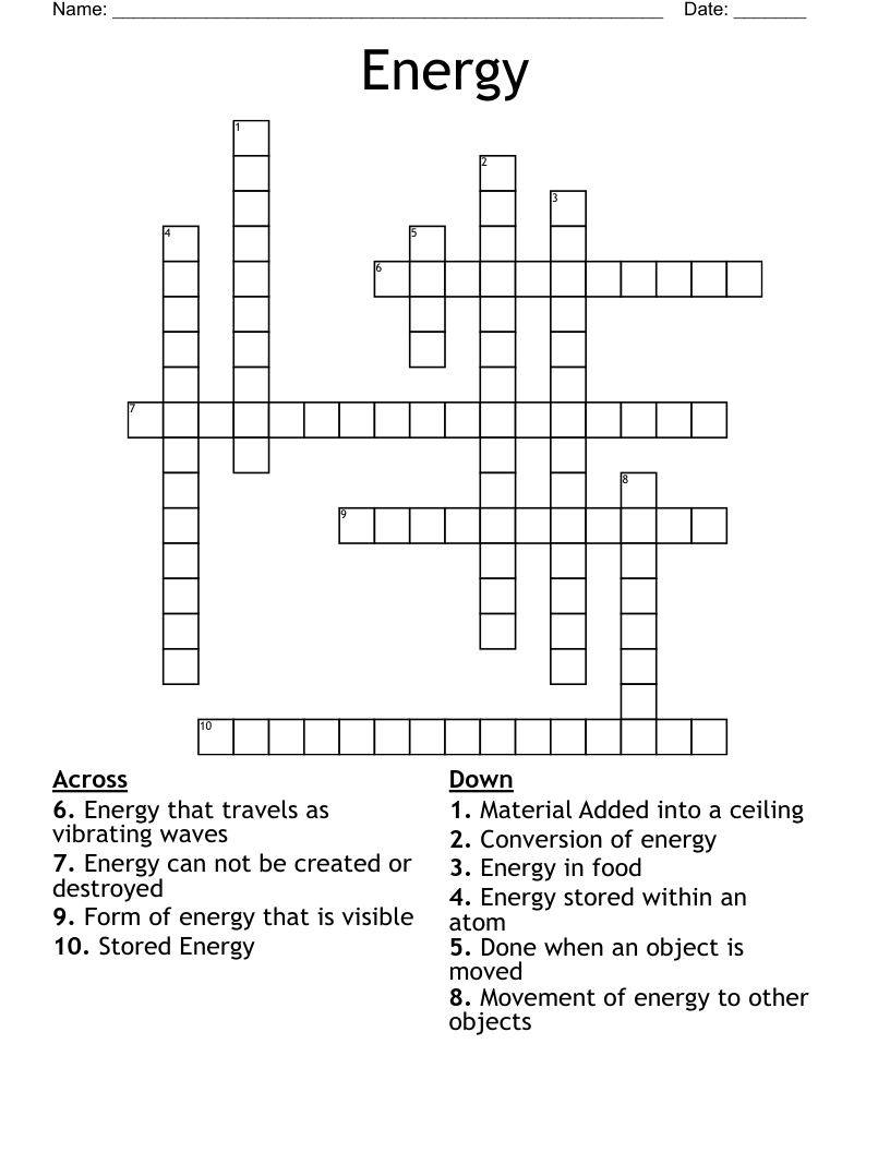 Energy Crossword