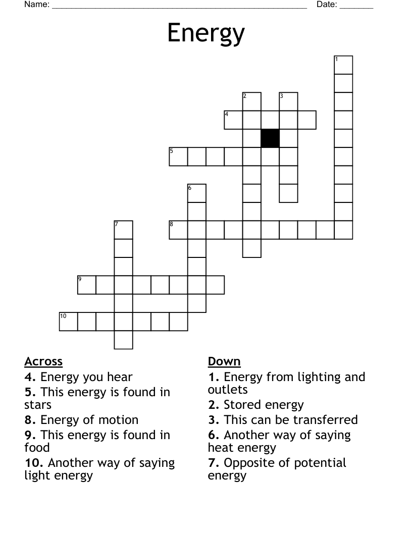 Energy Crossword