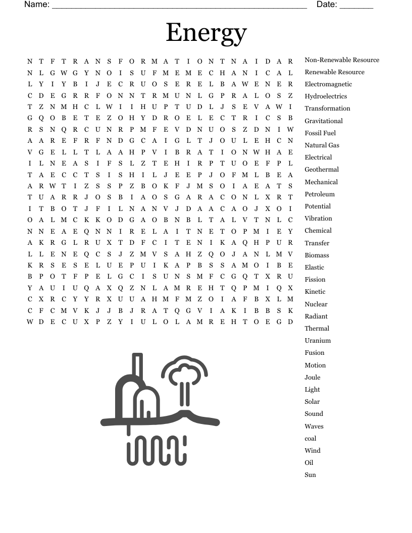 Energy Word Search