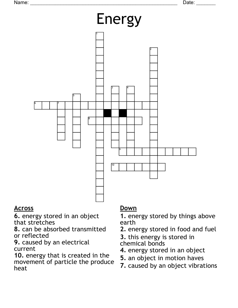Energy Crossword
