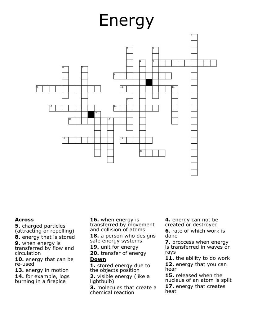 Energy Crossword