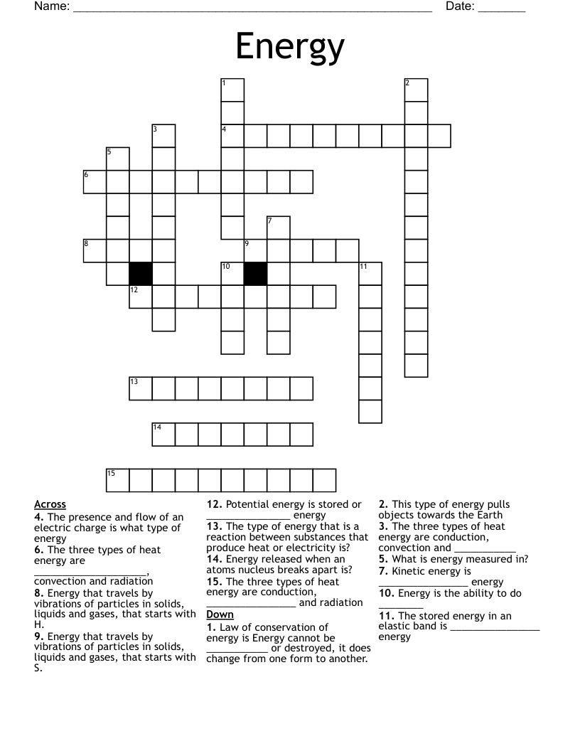 Energy Crossword