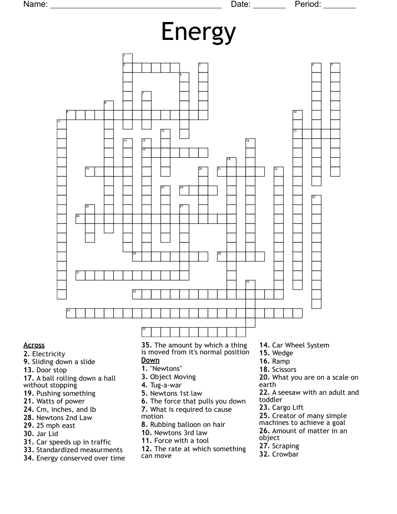 Energy Crossword