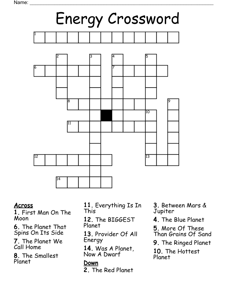 Energy Crossword