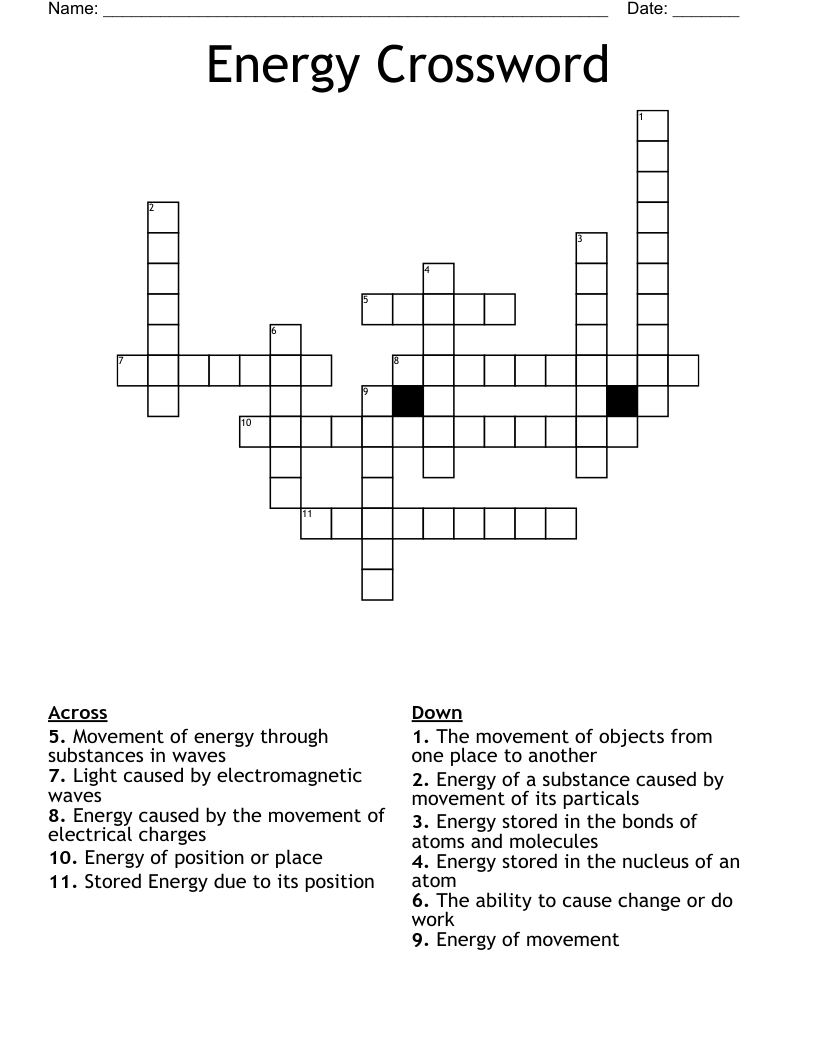 Energy Crossword