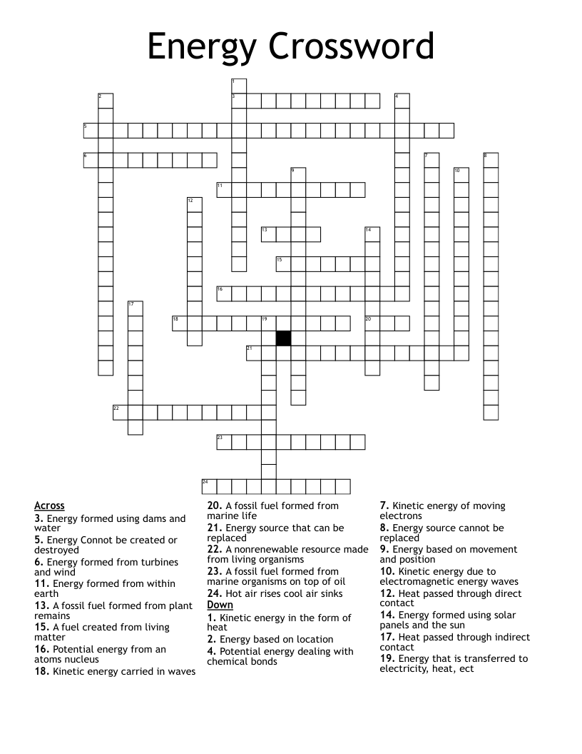 Energy Crossword