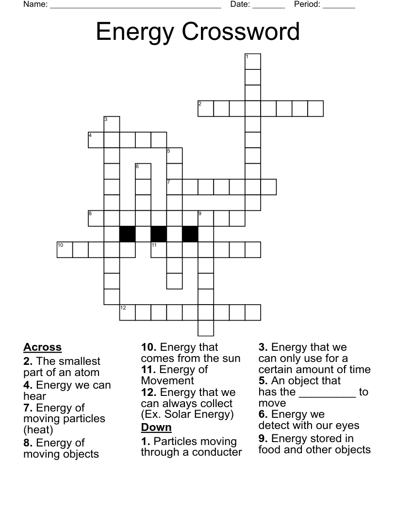 Energy Crossword