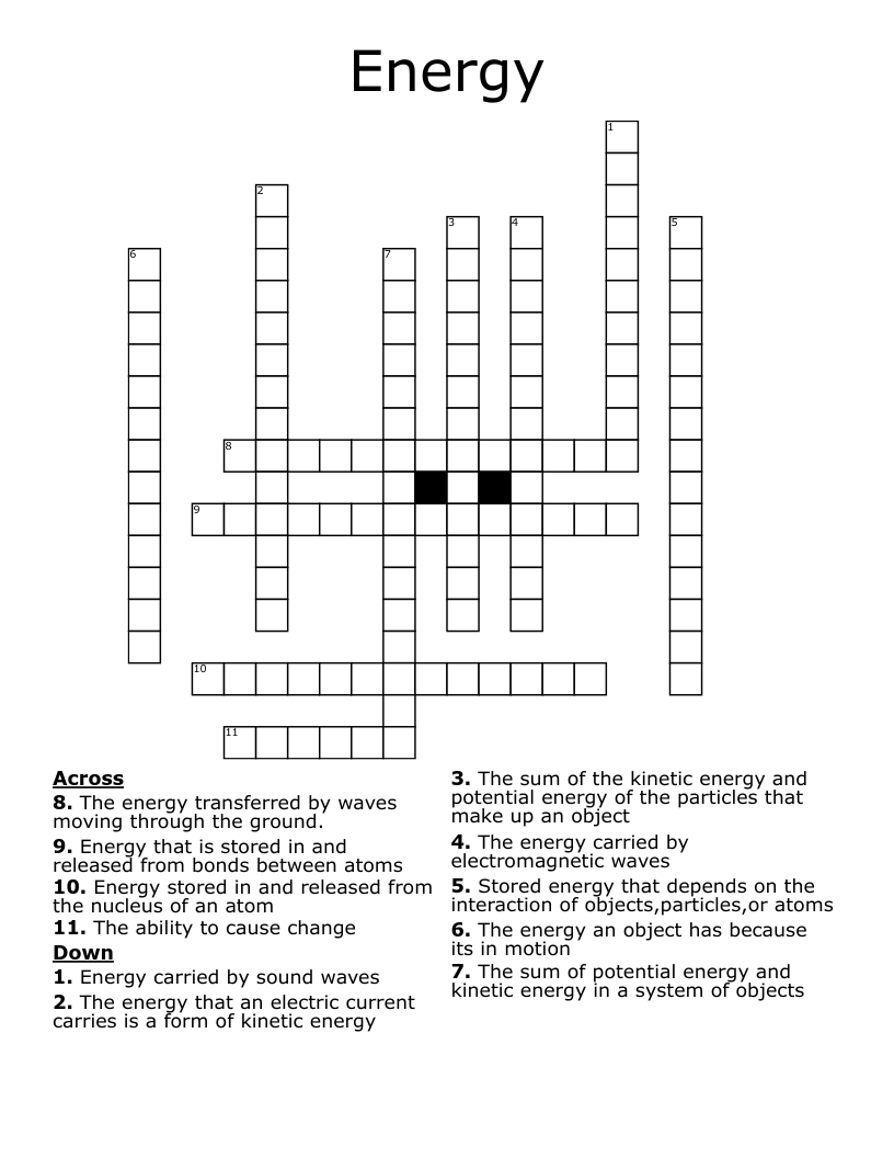 Energy  Crossword