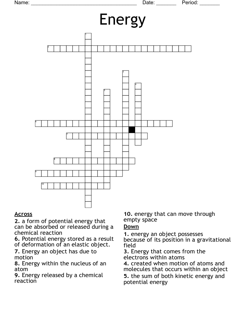 Energy   Crossword
