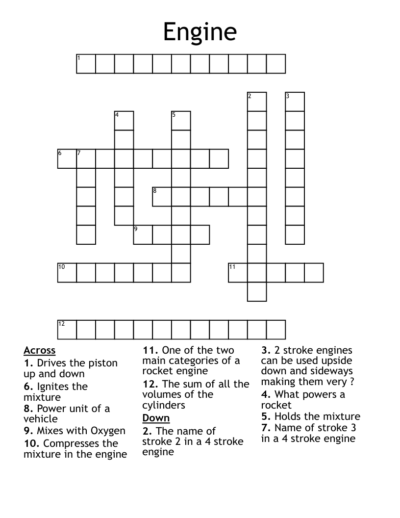 Engine  Crossword