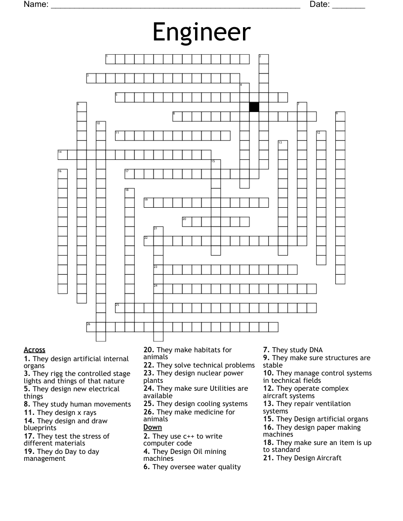 Engineer Crossword