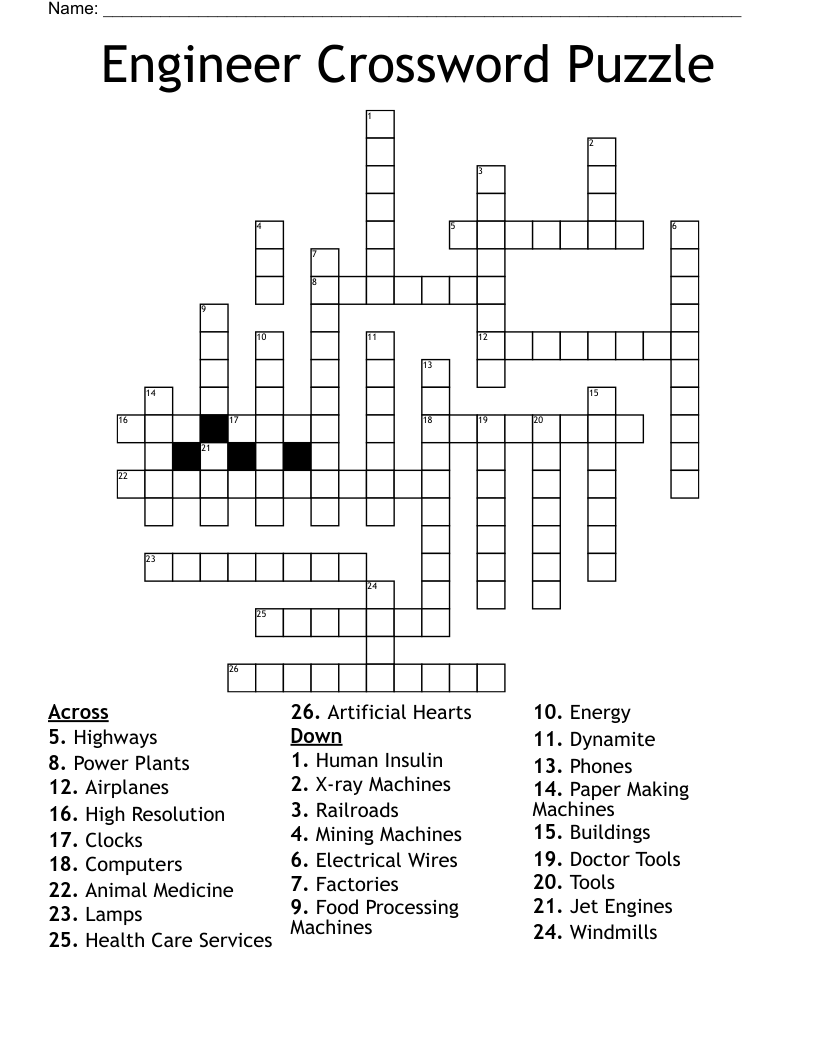 Engineer Crossword Puzzle