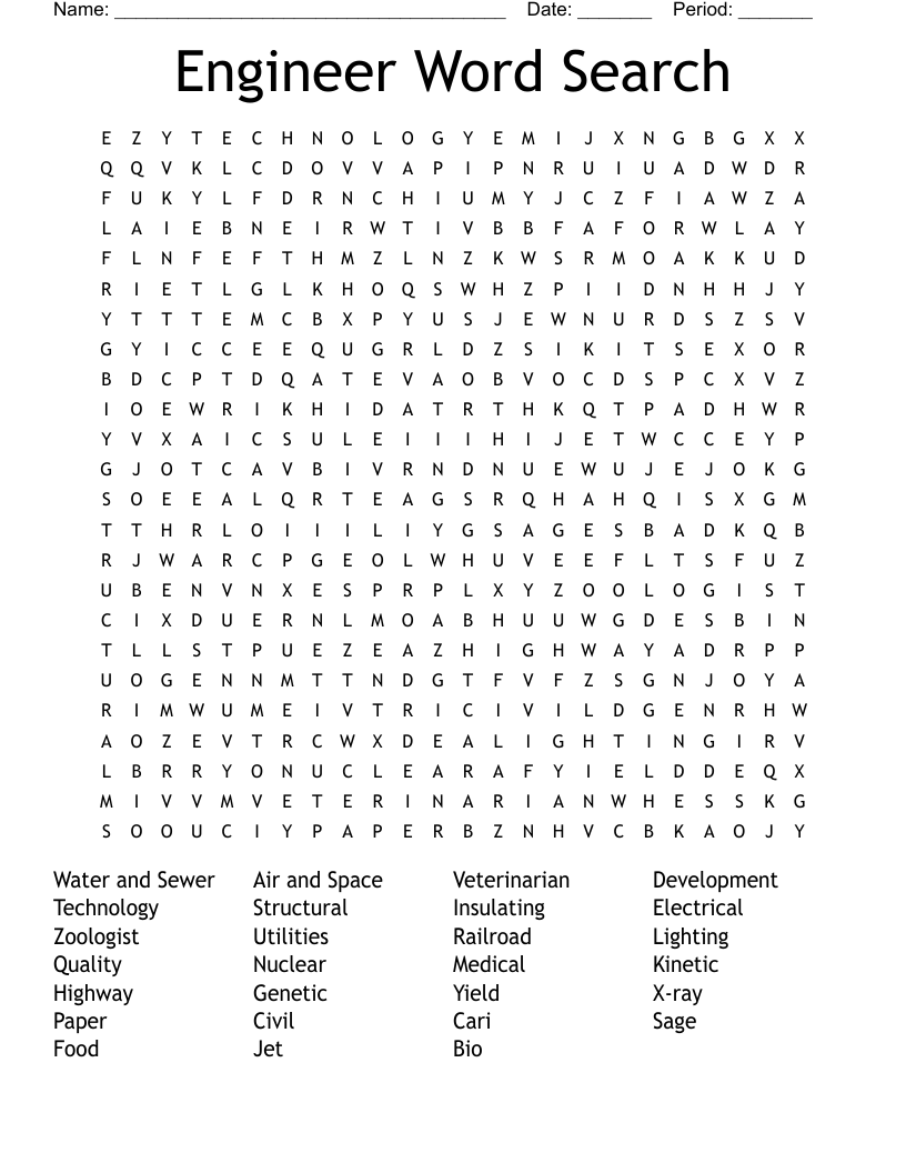 Engineer Word Search