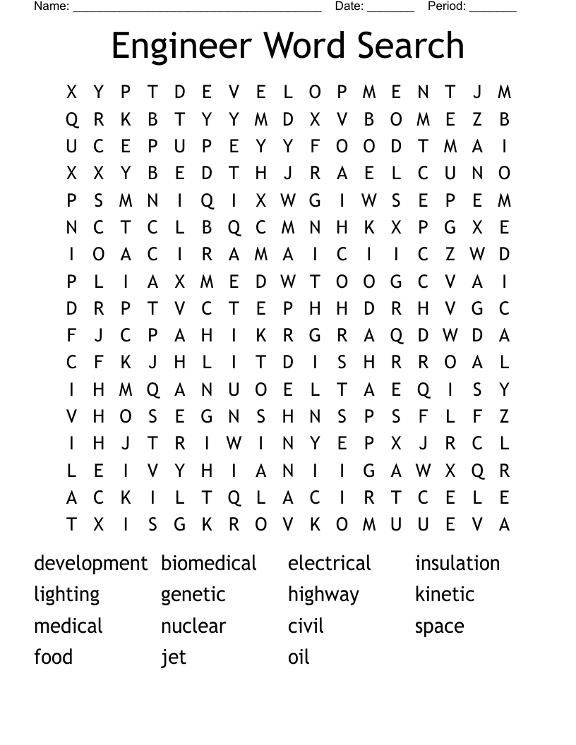 Engineer Word Search