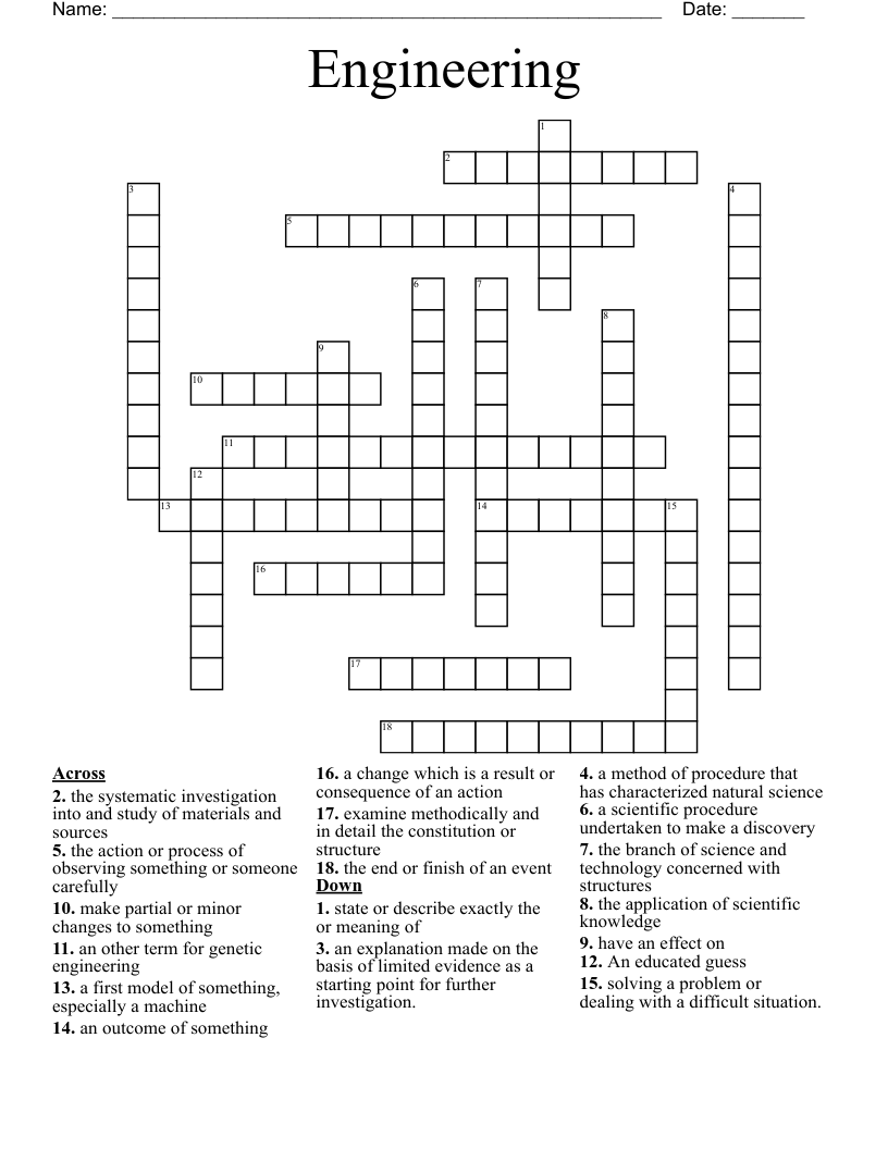 Engineering Crossword