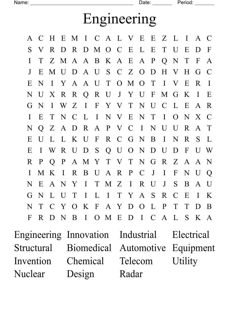 Engineering Word Search