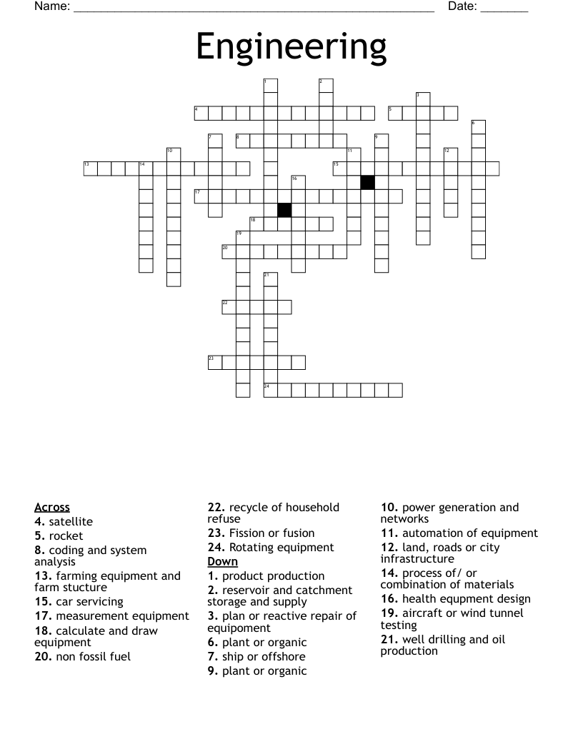 Engineering Crossword