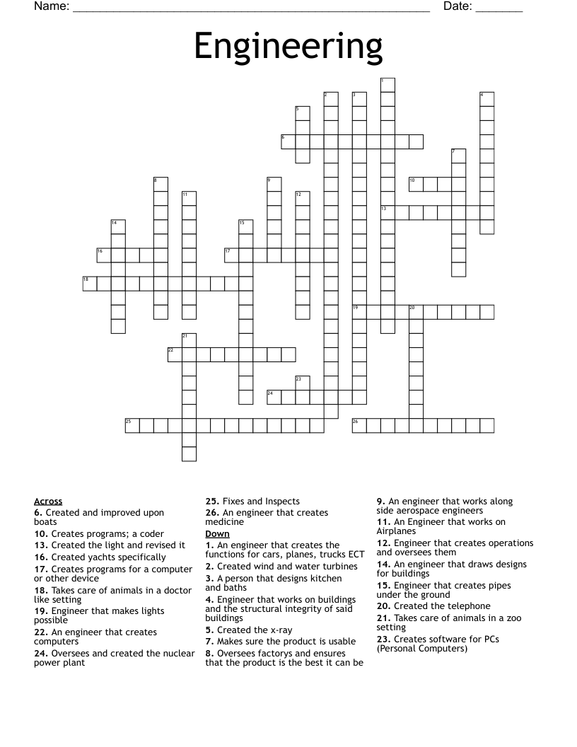 Engineering Crossword