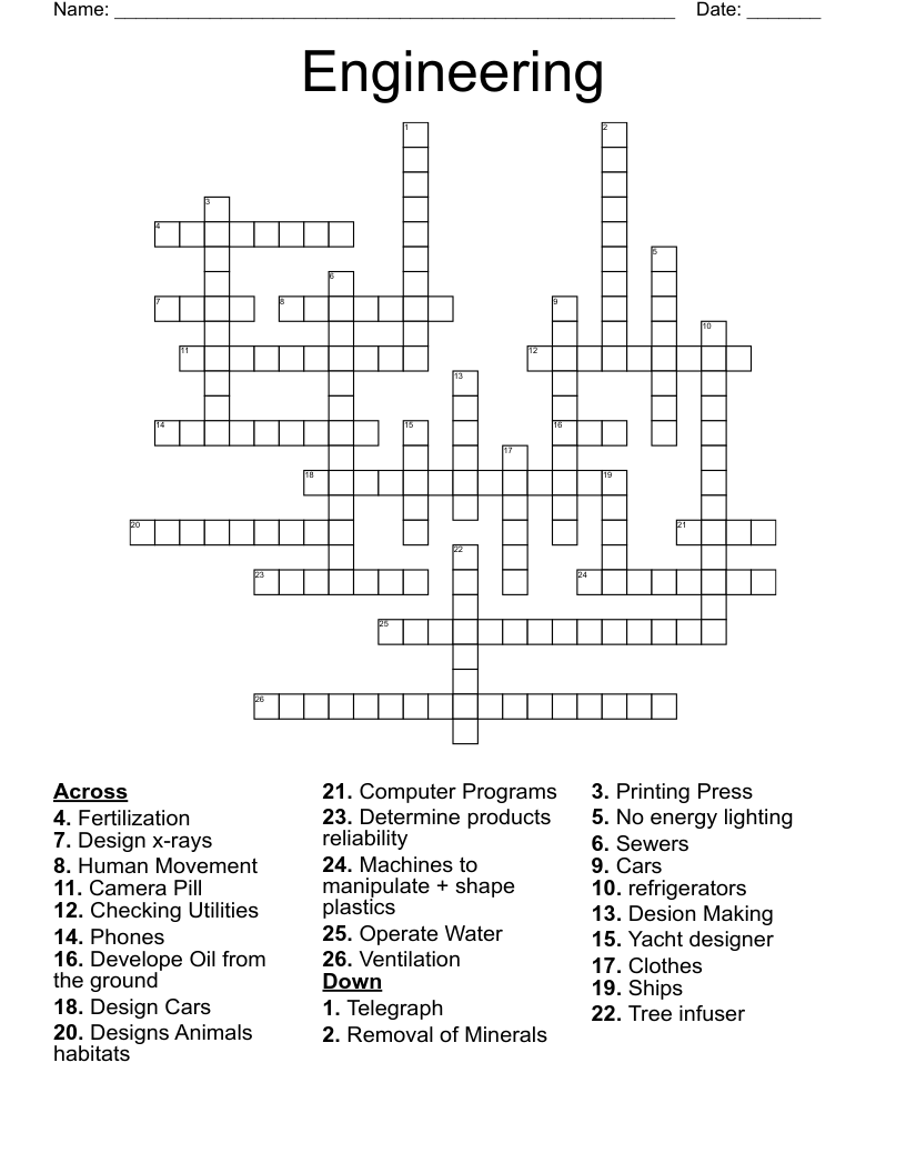 Engineering Crossword