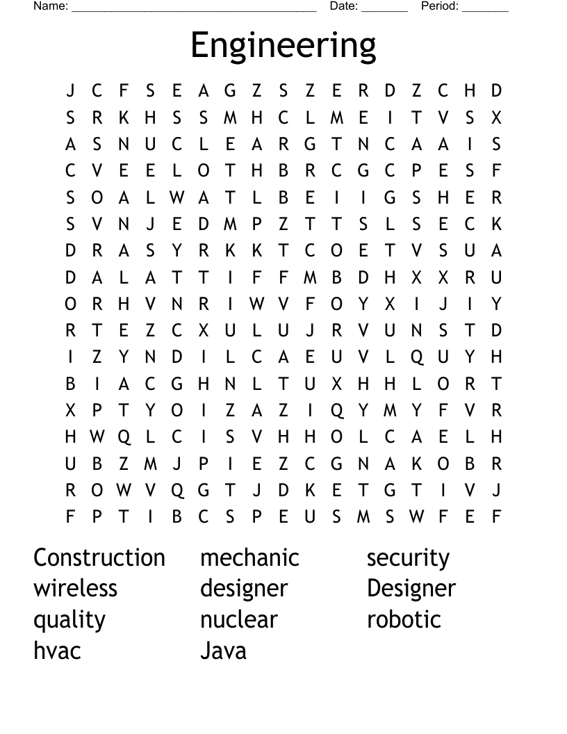 Engineering Word Search