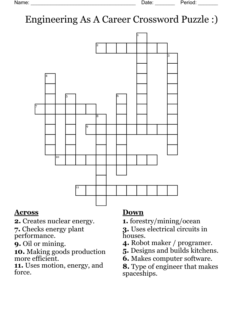 Engineering As A Career Crossword Puzzle :)