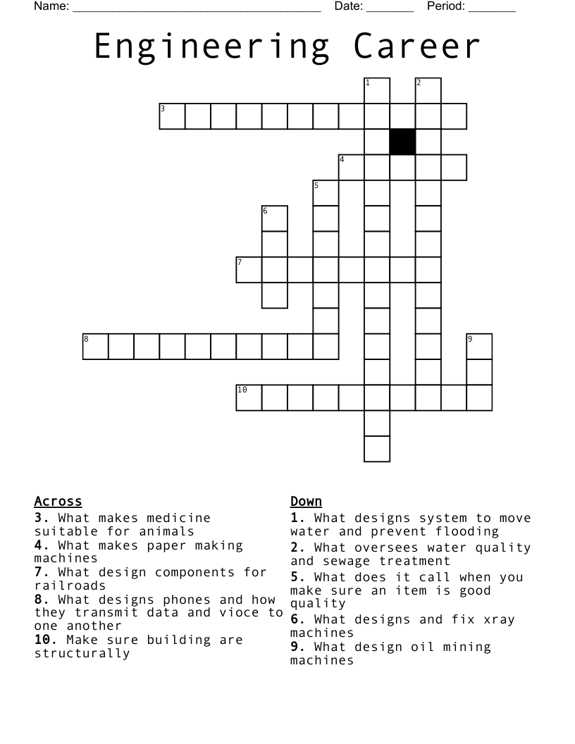 Engineering Career Crossword