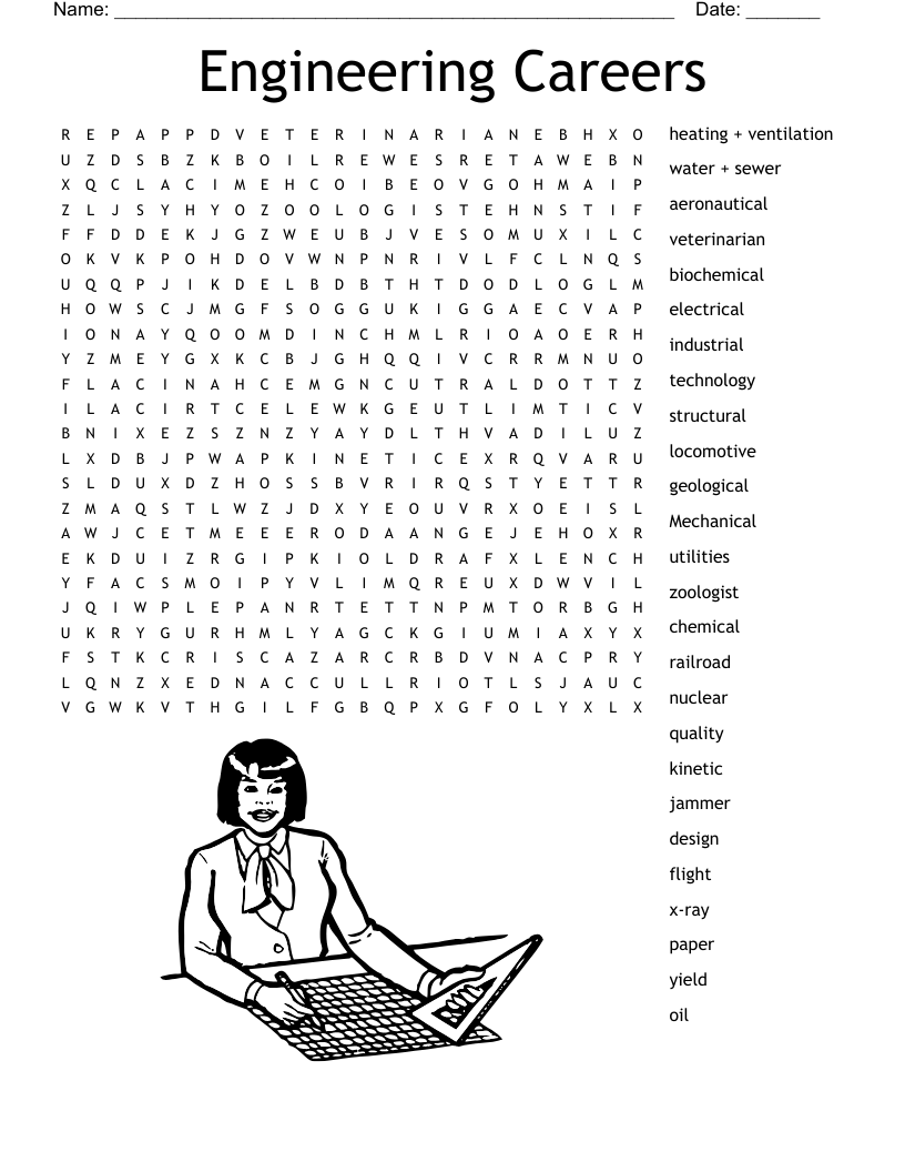 Engineering Careers Word Search