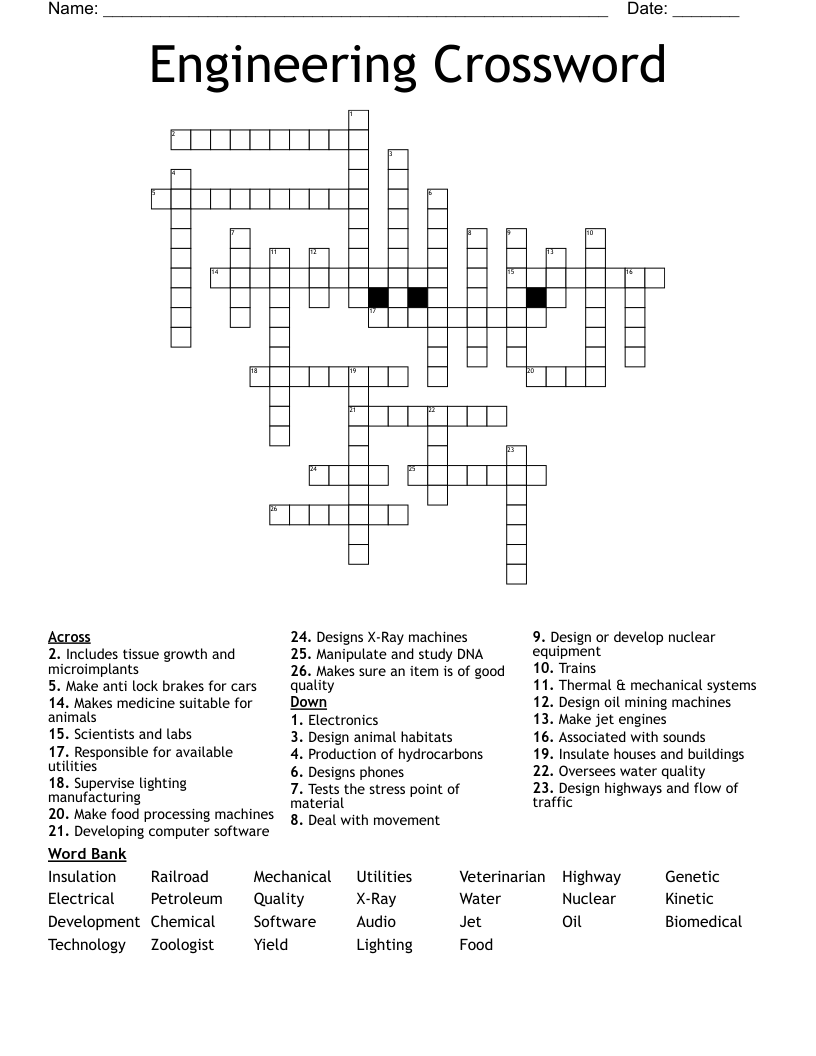 Engineering Crossword