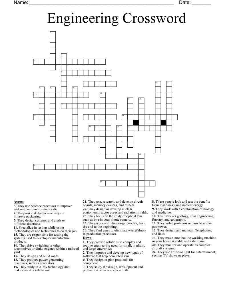 Engineering Crossword