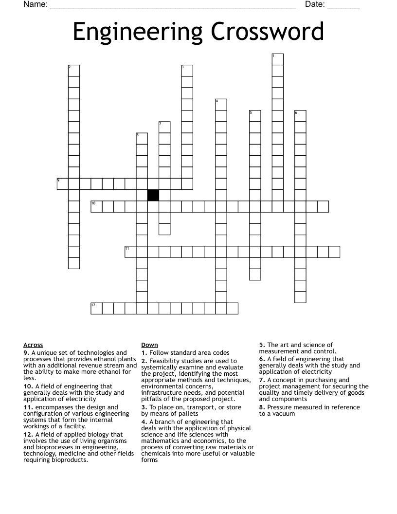 Engineering Crossword