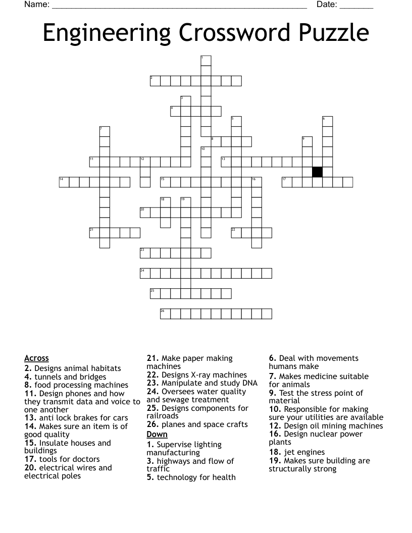 Engineering Crossword Puzzle