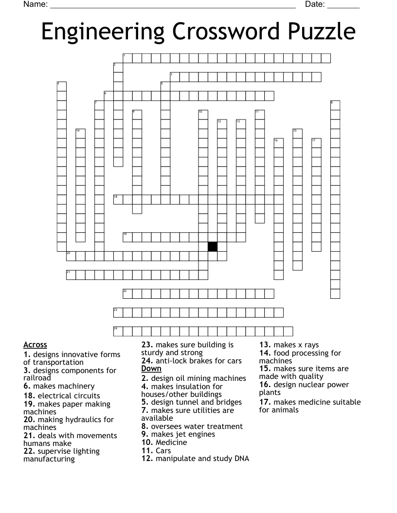 Engineering Crossword Puzzle